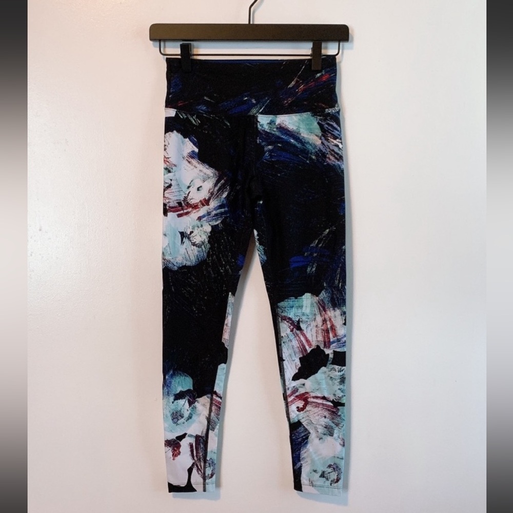 XL Calvin Klein high rise paintbrush stroke patterned Performance Workout Pants